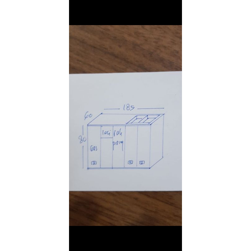 Kitchen set bawah 185 + Lubang Sink Granit