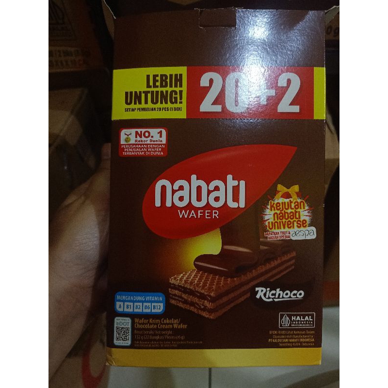 

Nabati Wafer Richoco Chocolate 1box isi 20pcs