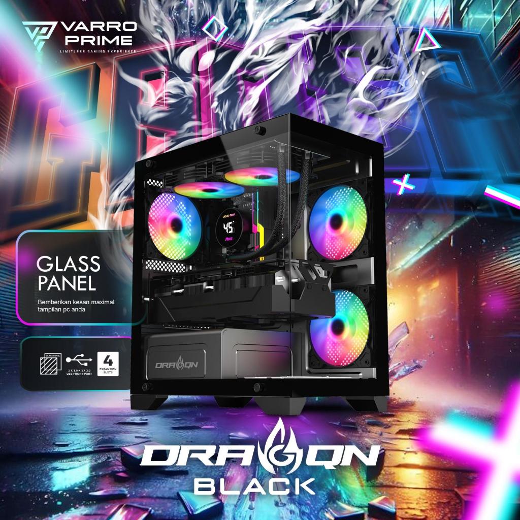 CASING VARRO DRAGON BLACK INCLUE 3 FAN