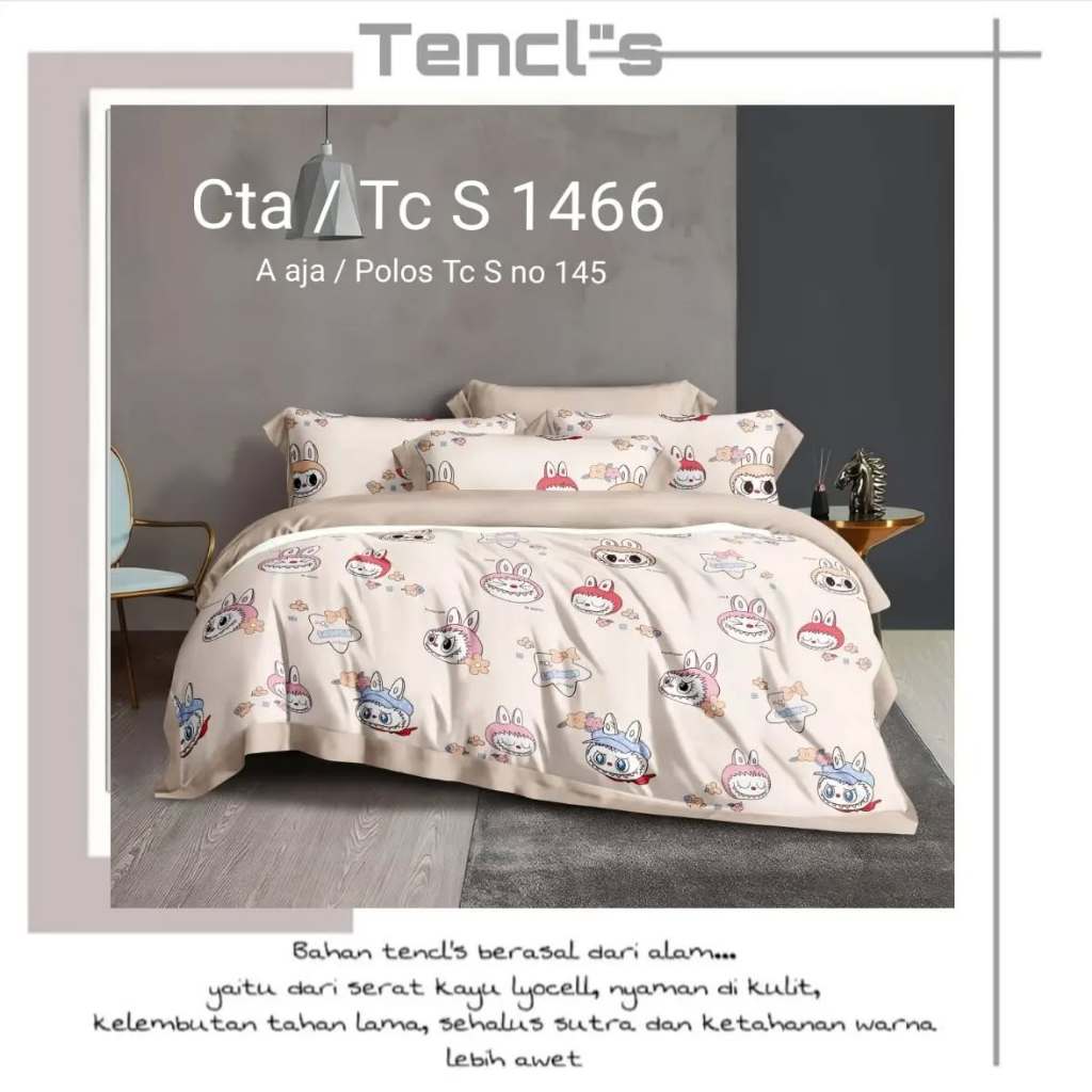 Sprei Sutra Sprei Tencl's Sutra Organik 60s Motif Anak