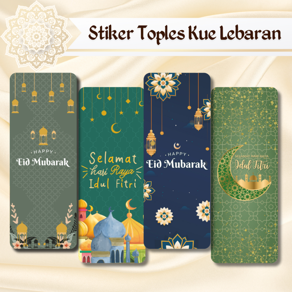 

Sticker Toples Kue Lebaran Persegi Panjang Selamat Hari Raya Idul Fitri Eid Mubarak Littlepapers