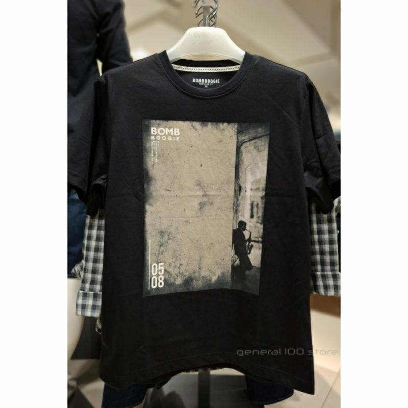 BOMBBOOGIE kaos hitam pria bombboogie original