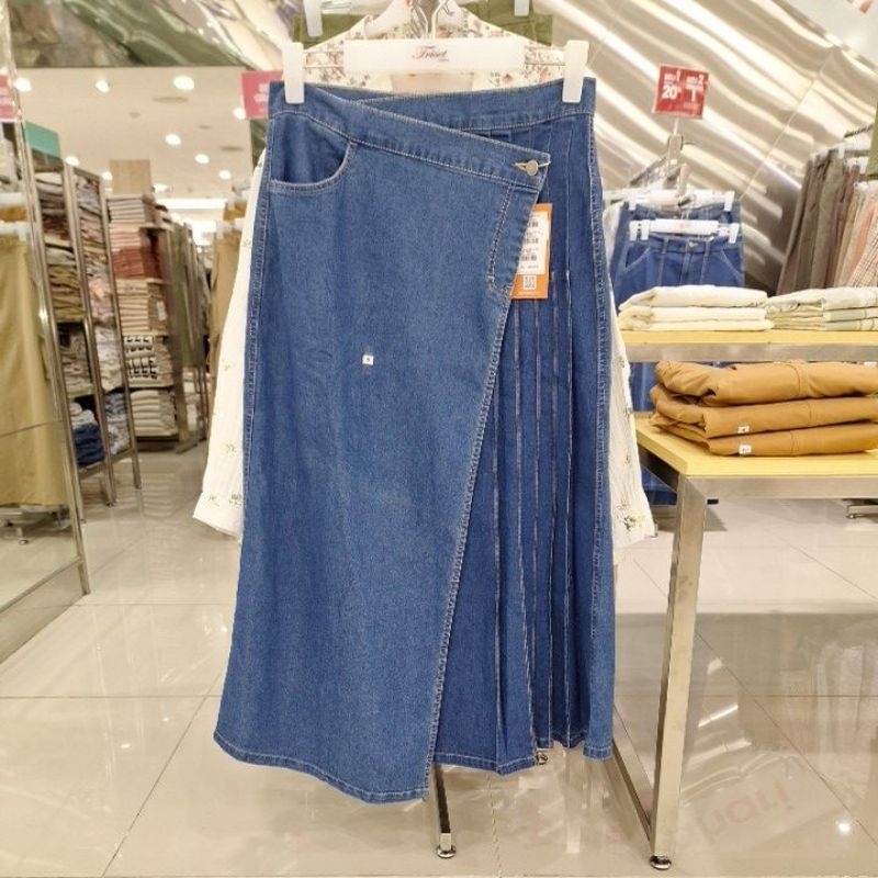Rok Denim Plisket by Triset