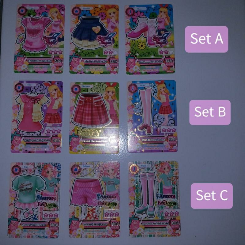 Aikatsu : Ichigo, Aoi, Ran, Otome, Sakura, Kaede Card Set
