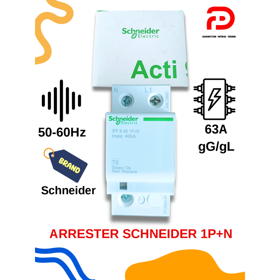 ARRESTER SCHNEIDER 1P+N KELISTRIKAN SPBU