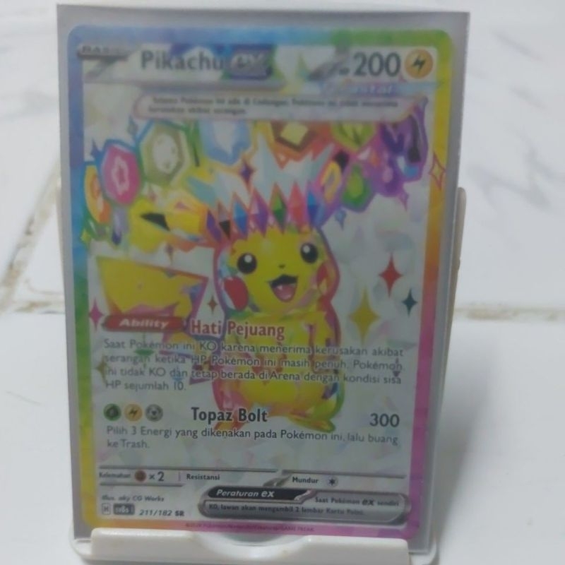Pikachu ex sr versi indonesia pokemon tcg