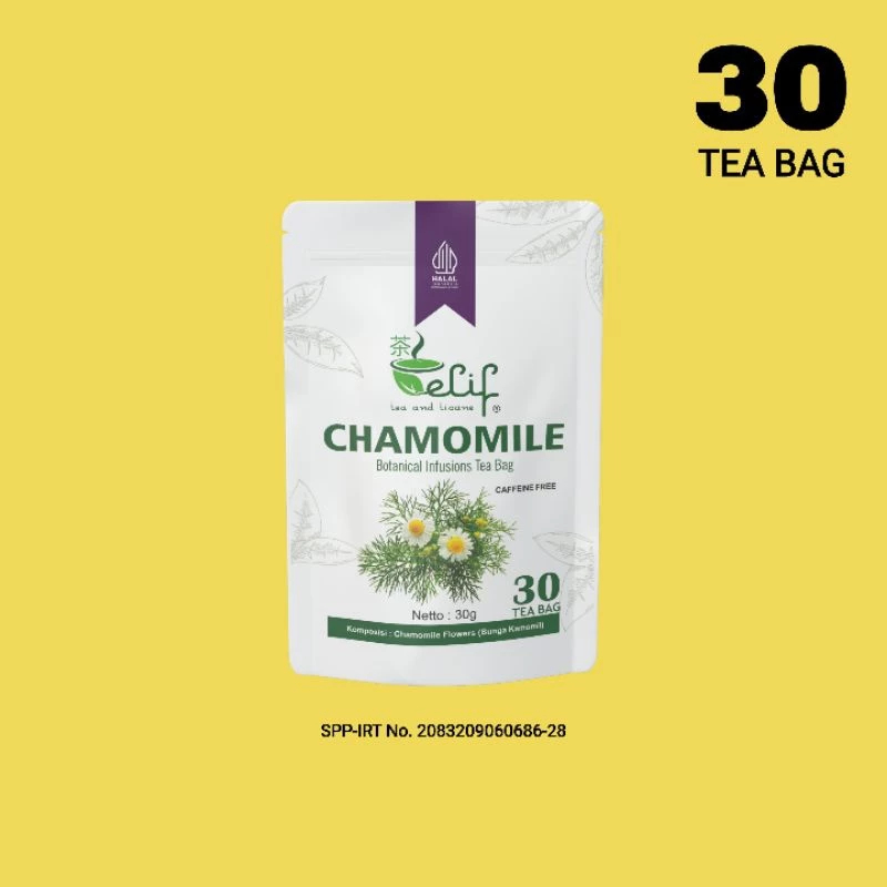 

ELIF TEA AND TISANE Chamomile Tea | Teh Bunga Camomile | Teh Insomnia Susah Tidur | 30 Tea Bag
