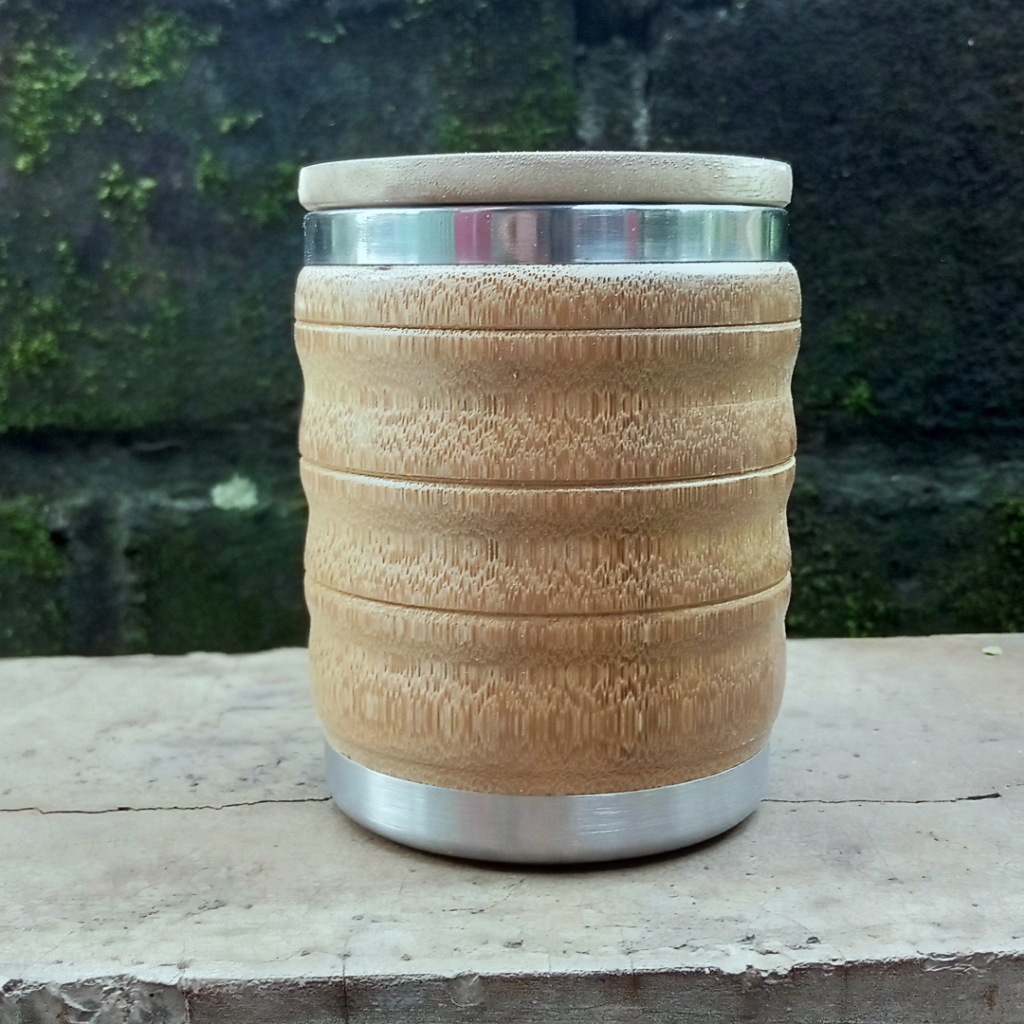 Cangkir Mug Jumbo Gelas Mug Bambu Premium dengan Tutup Kayu - Mug Ramah Lingkungan, Unik & Elegan