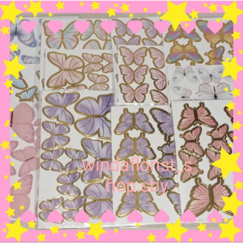 Topper butterflay kupu-kupu hiasan buket/ kue tart/ prakarya kerajinan