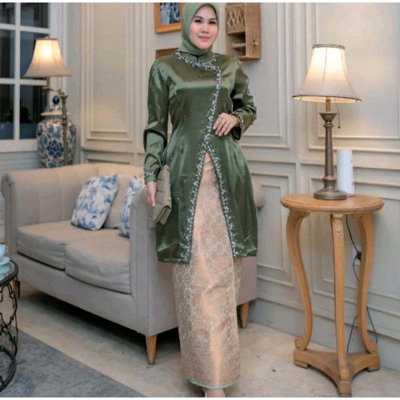 kebaya modern/kebaya melayu/kebaya kondangan/kebaya wisuda/tunik polosan payet/kebaya sovia mix song