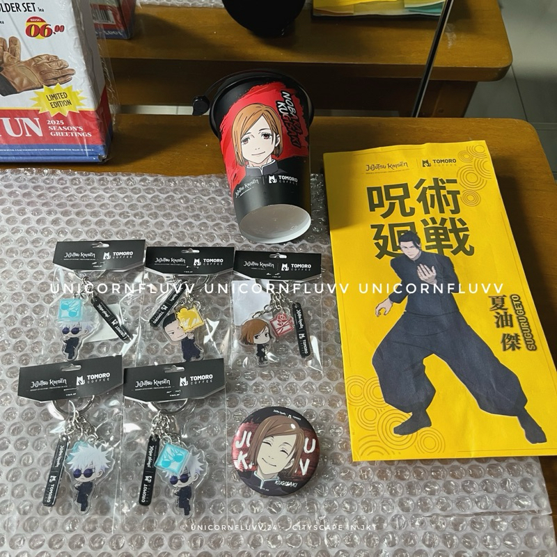 [READY] Keychain Merch Jujutsu Kaisen x Tomoro Coffee JJK Satoru Gojo Geto Megumi Nobara Kugisaki