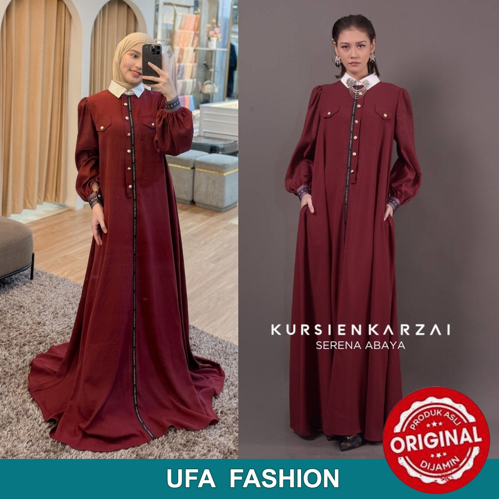 KURSIEN KARZAI SERENA ABAYA Kain premium variasi pleats di bagian tangan