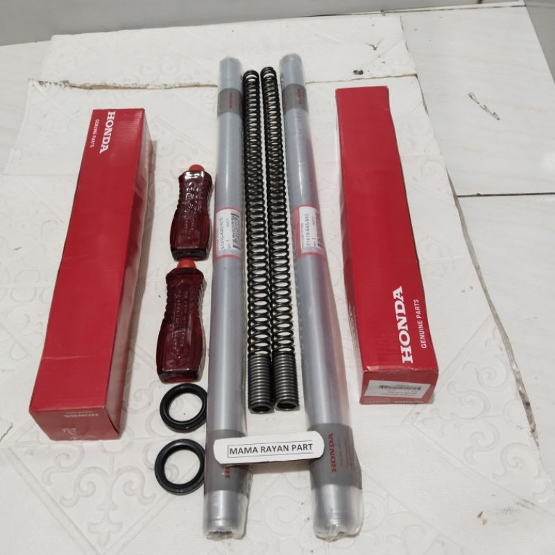 As Shock Depan Honda CB 150R New CB New CB 150 New Sepasang Per+Shock+Sil Oli Tutup Klip (K45)
