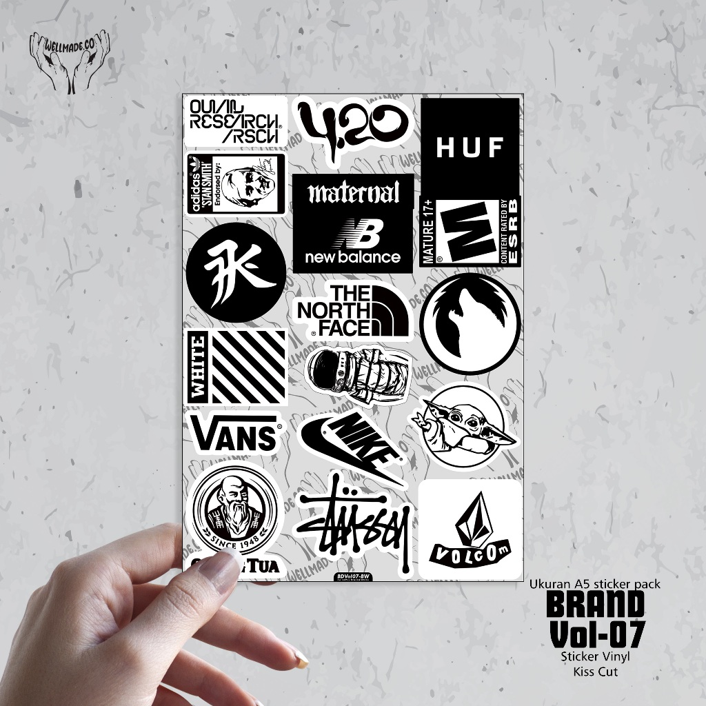 

Sticker Pack BRAND Tumblr Helm Laptop Lokal VOL7 BLACK & WHITE