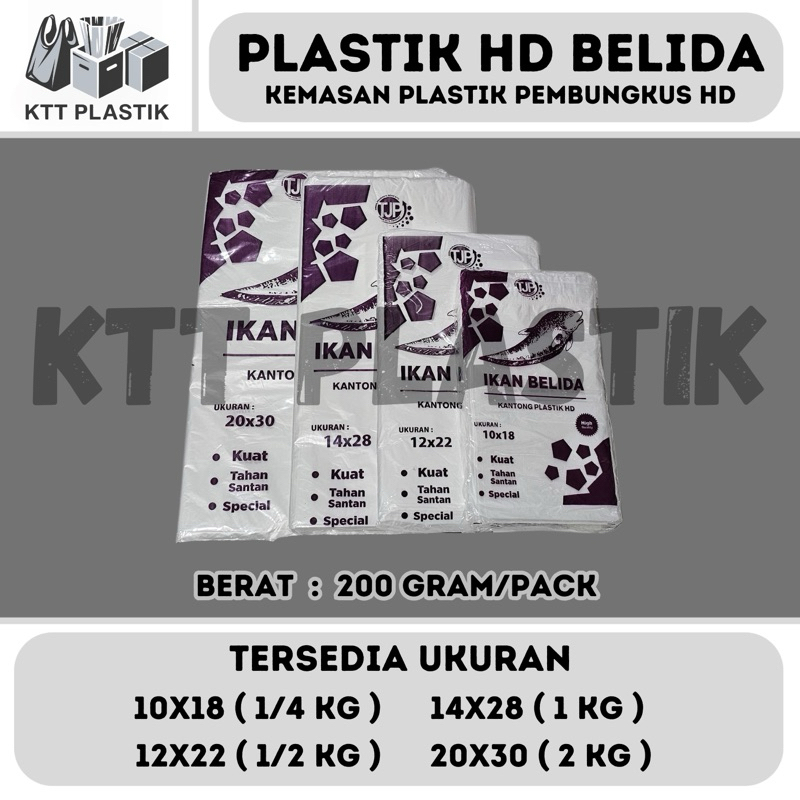 Plastik HD Belida Bening Butek - Plastik Sayur dan Gula - Plastik Kemasan Tebal (1/4KG, 1/2KG, 1KG, 