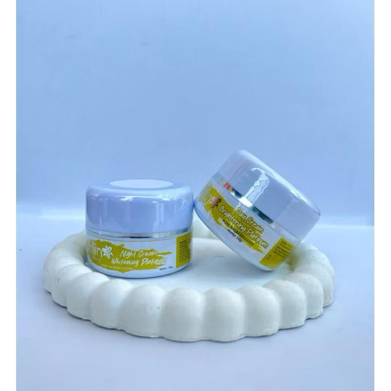 ECER CREAM SIANG + MALAM WHITENING PLATINUM ORLIN BEAUTY BPOM /KRIM PEMUTIH WAJAH/KULIT NORMAL