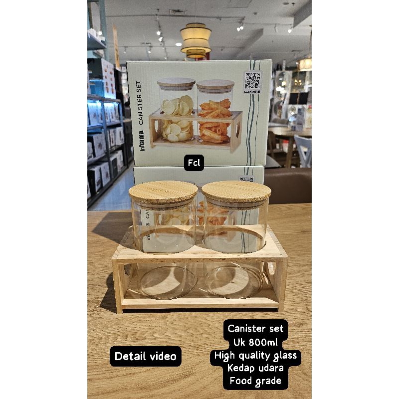 Toples Tutup Kayu Isi 2 Set + Rak By INFORMA