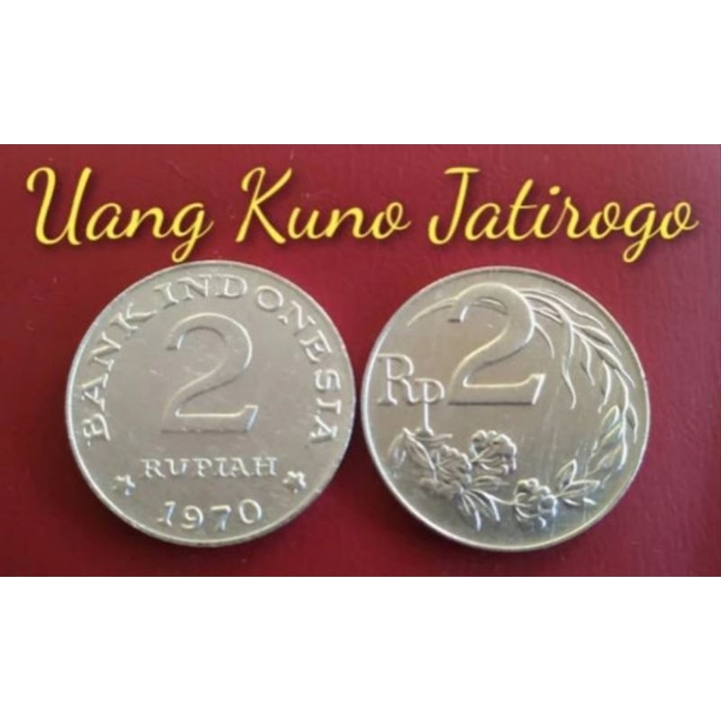 Uang Kuno 2 Rupiah Tahun 1970 ( Bekas )