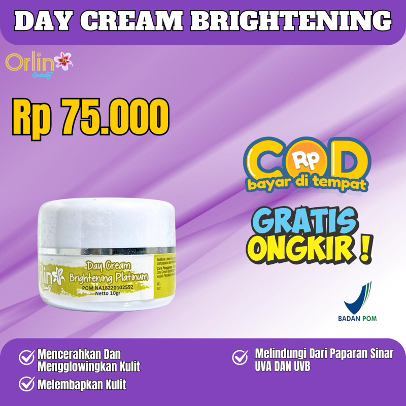 [ORLIN BEAUTY] ECER KRIM SIANG ORLIN BRIGHTENING ECER DAY CREAM BRIGHTENING ORLIN BEAUTY SPF 50+ KRI