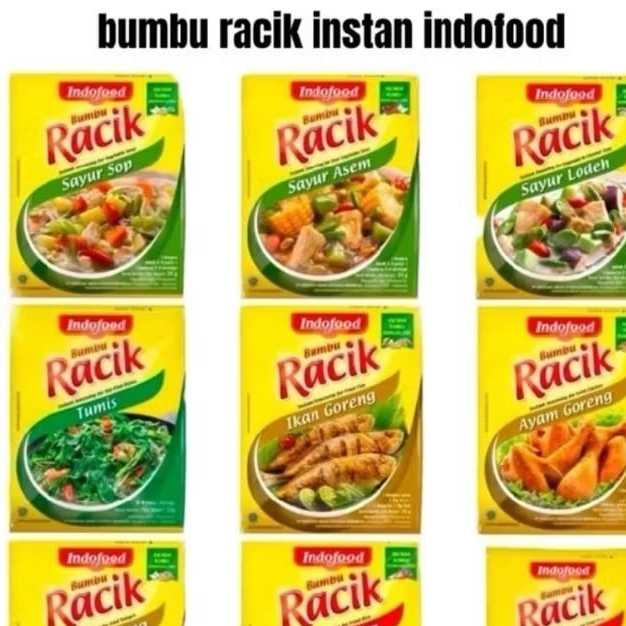 

Indofood BUMBU RACIK | Racik Bumbu Kering Masak All Varian Rasa Terlengkap | Indofood bumbu racik instan bumbu masak