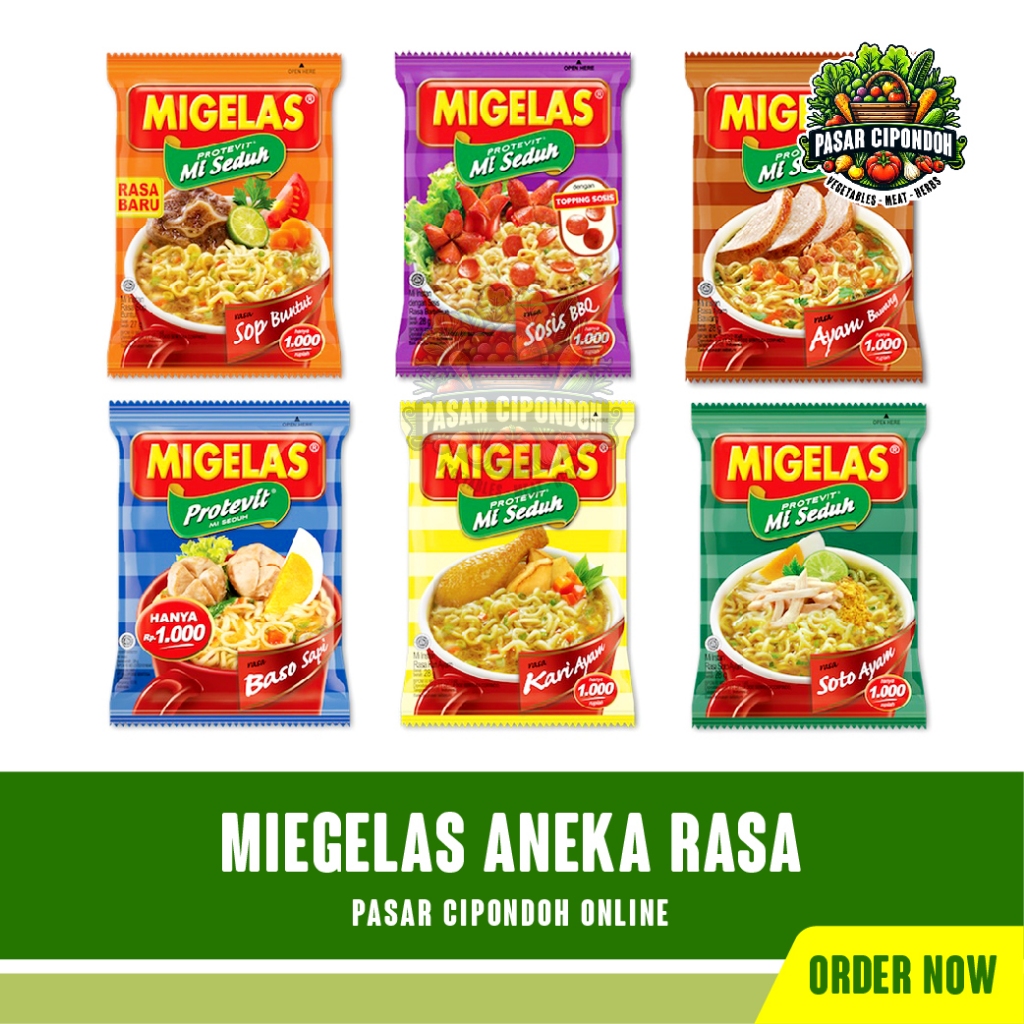 

Migelas Aneka Rasa Sop Buntut / Sosis BBQ / Ayam Bawang / Baso Sapi / Kari Ayam / Soto Ayam 28g 1pcs