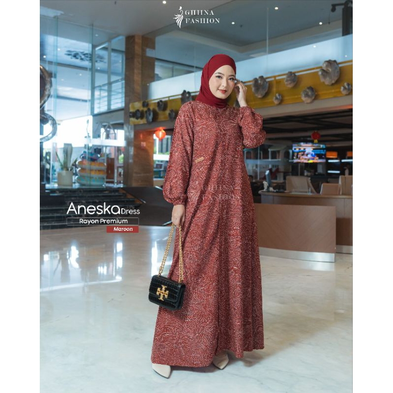 BEST PRICE || ANESKA DRESS BY GHIINA FASHION GAMIS TERBARU