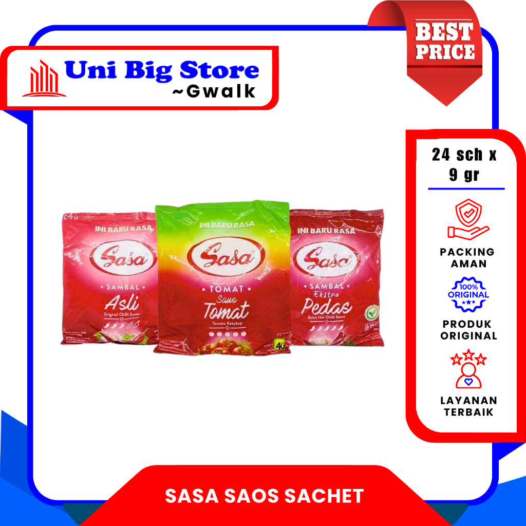 

SASA SAOS TOMAT - SAMBAL - EXTRA PEDAS SACHET - 24 pcs x 9 gr