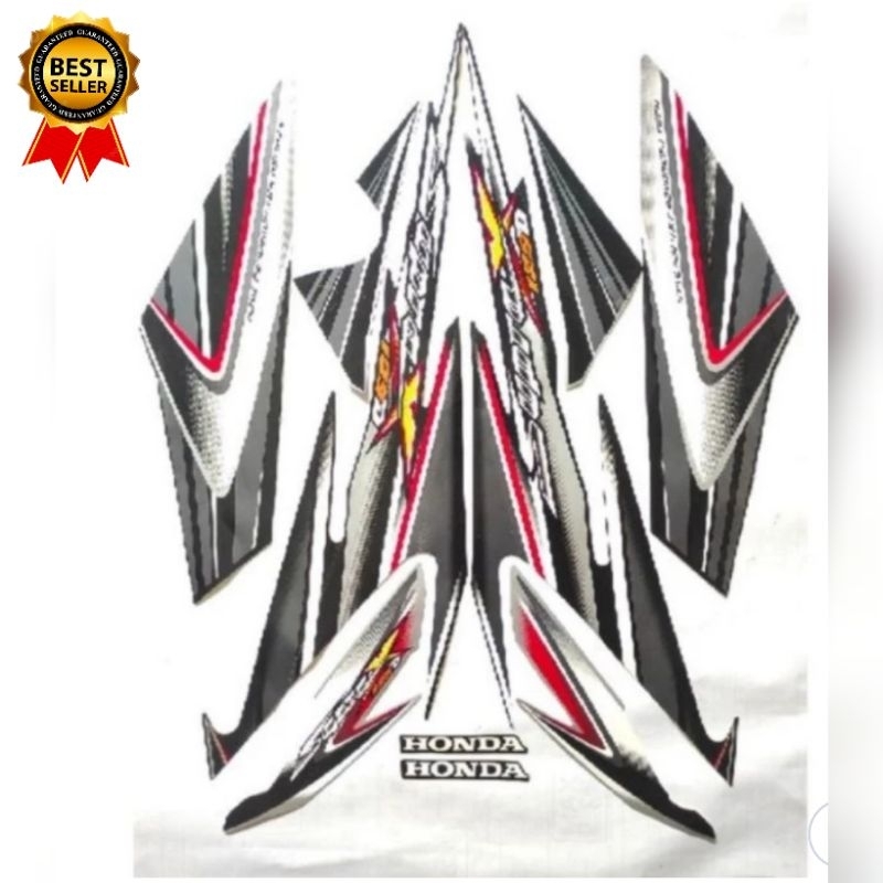 STRIPING LIST BODY MOTOR HONDA SUPRA X 125 2006 2007 MERAH - PUTIH