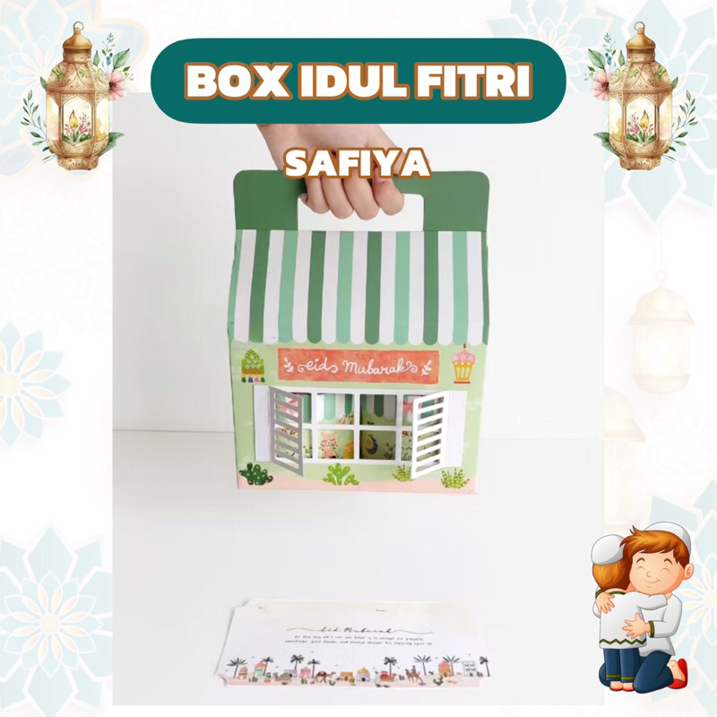 

SAFIYA | Box Hampers Idul Fitri Toples Tabung Jar Toples persegi panjang 350gr Kotak Gift Packaging Kue Kering Lebaran Eid Mubarak