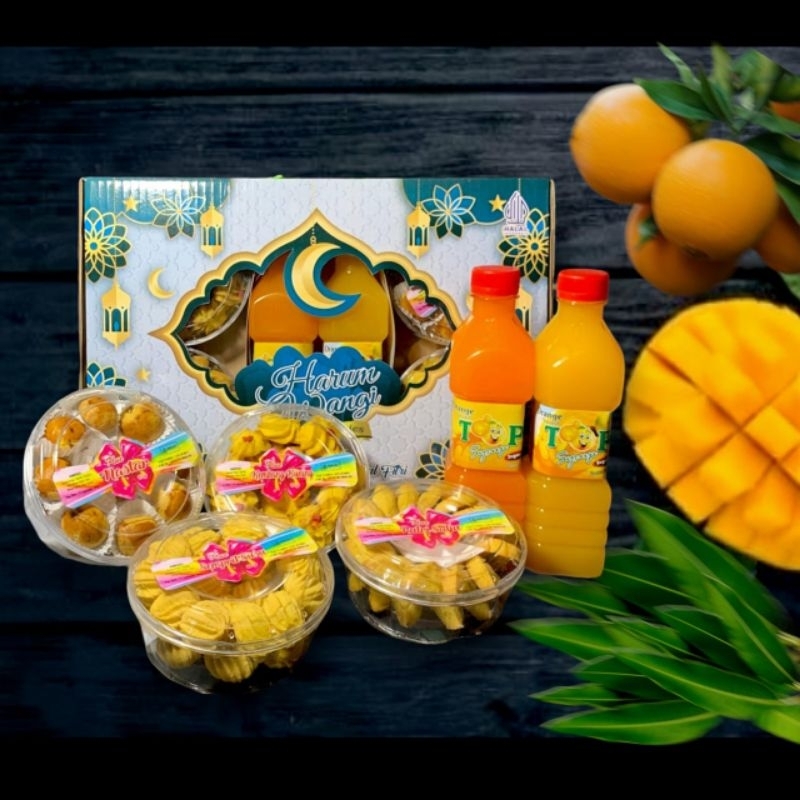

READY STOK HARUM WANGI PAKET KUE KERING DAN SIRUP PER BOX ISI TOTAL 6