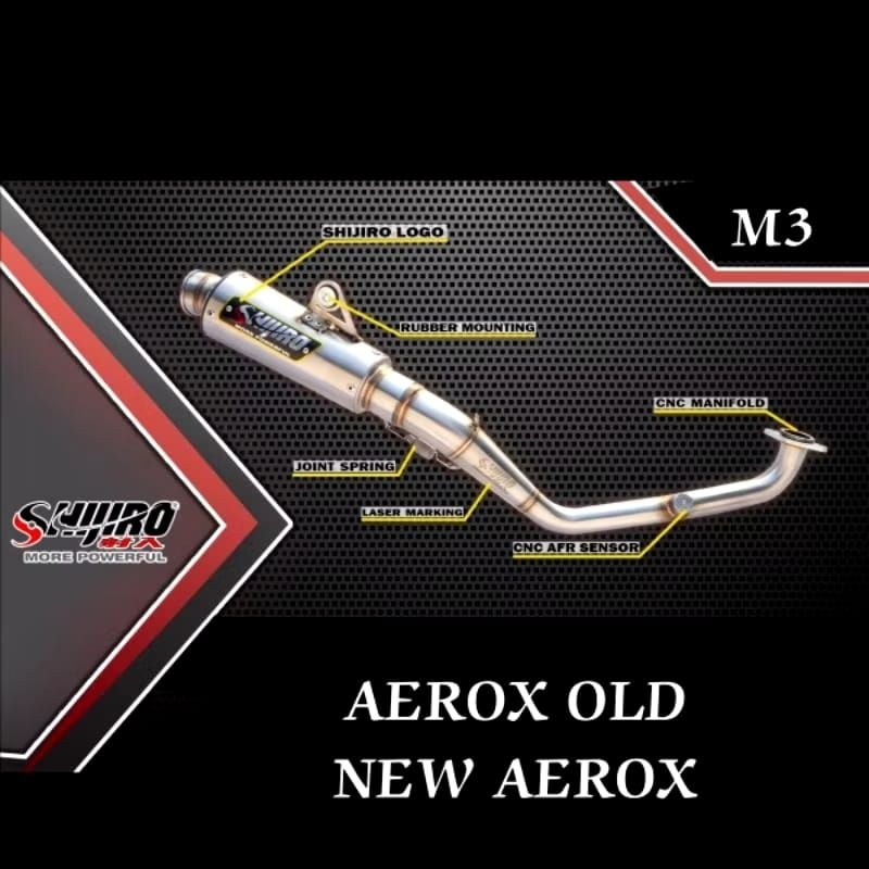 Knalpot Shijiro Type M3 For Aerox New N max Old Aerox Connected Lexi