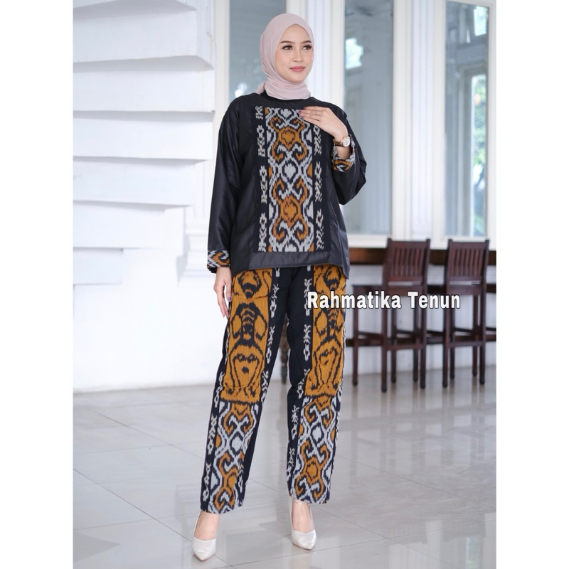 Set Celana Tenun Wanita Kumala series Setelan batik tenun cewek outfit kondangan Muslim Baju Atasan