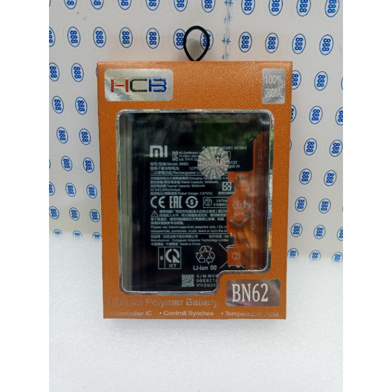 baterai ORI POCO M3 bn62 / REDMI 9t BN 62 100%
