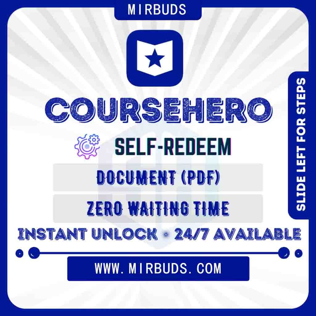 Course Hero CourseHero Private Account Unlock Document & Question
