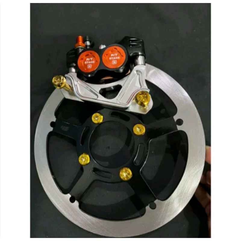 Paket Kaliper RT Stage+Disc Sunstar 220mm Honda Beat Vario 110 125 150 Scoopy Spacy Genio Lubang 4
