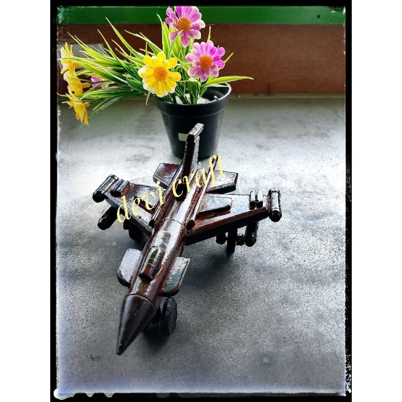 Pesawat kayu F16 kecil, pesawat, mainan anak