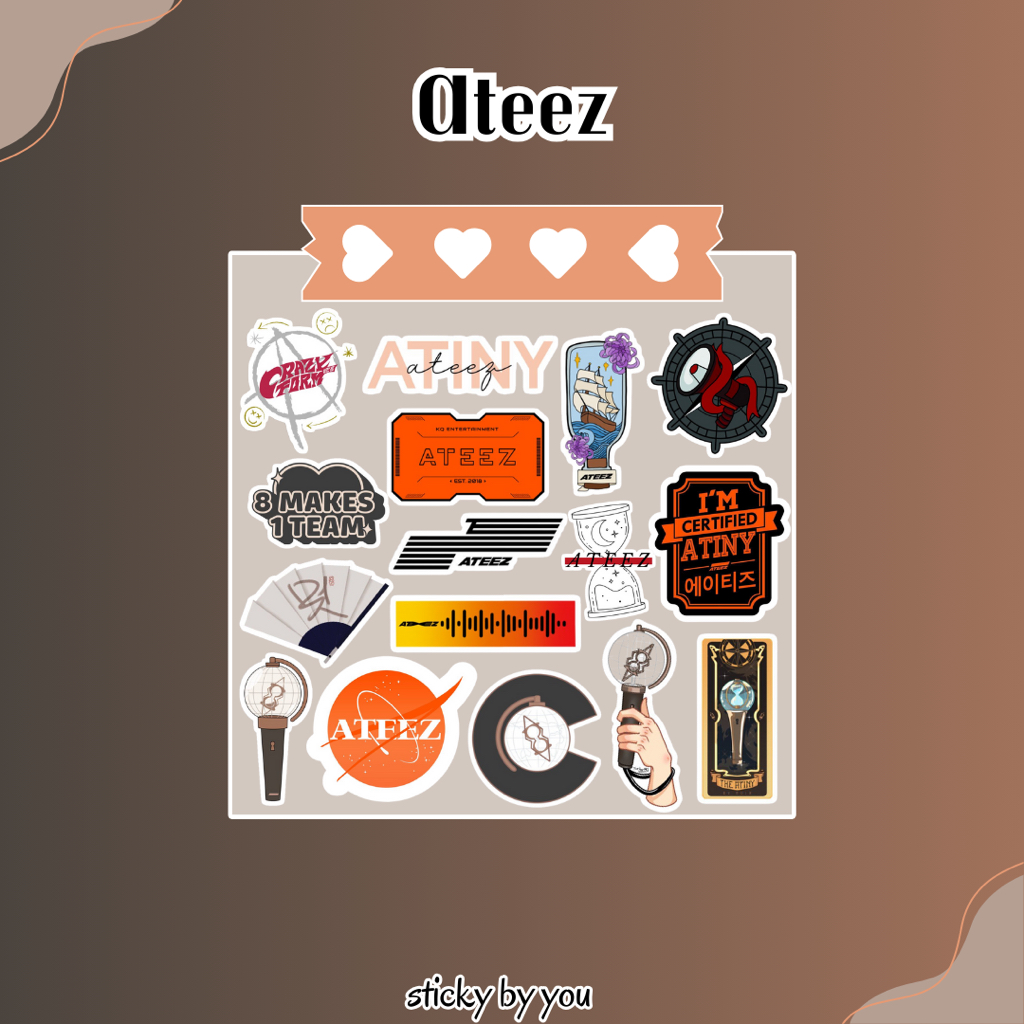 

Sticker Ateez - Sticker Kpop Aesthetic - Sticker VInyl Laptop/Case HP/dll - Merch/Gift/Freebies