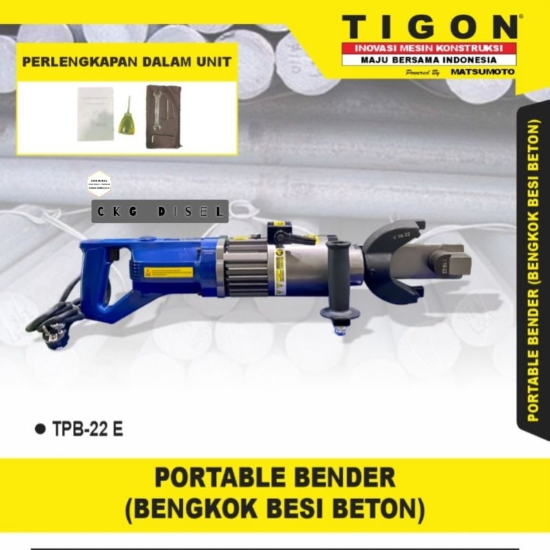 Portable Bender Bengkok Besi Beton Tigon TPB-22 E