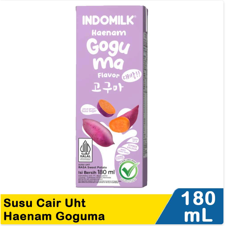 

Indomilk Susu Cair Uht Haenam Goguma 180 ml