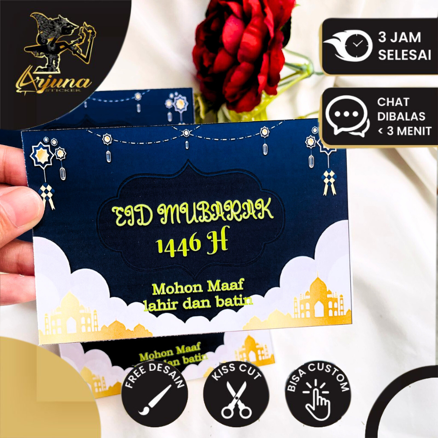 

3 8-15 Arjuna Kartu Ucapan Idul Fitri Ramadhan Ied Eid Mubarak Card Custom Lebaran Free Desain