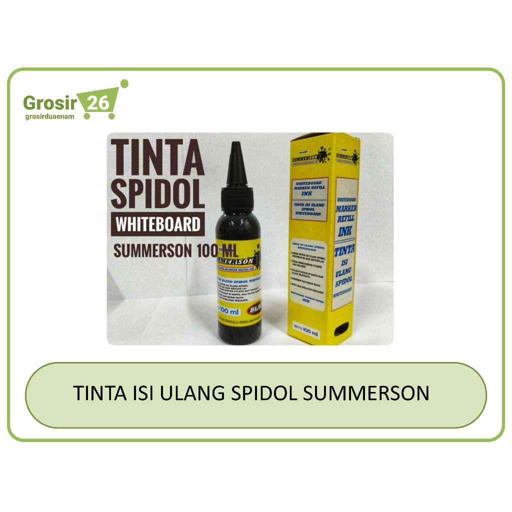 

(1 PCS) TINTA / ISI ULANG / REFILL SPIDOL WHITEBOARD SUMMERSON 100 ML HITAM | BIRU | MERAH