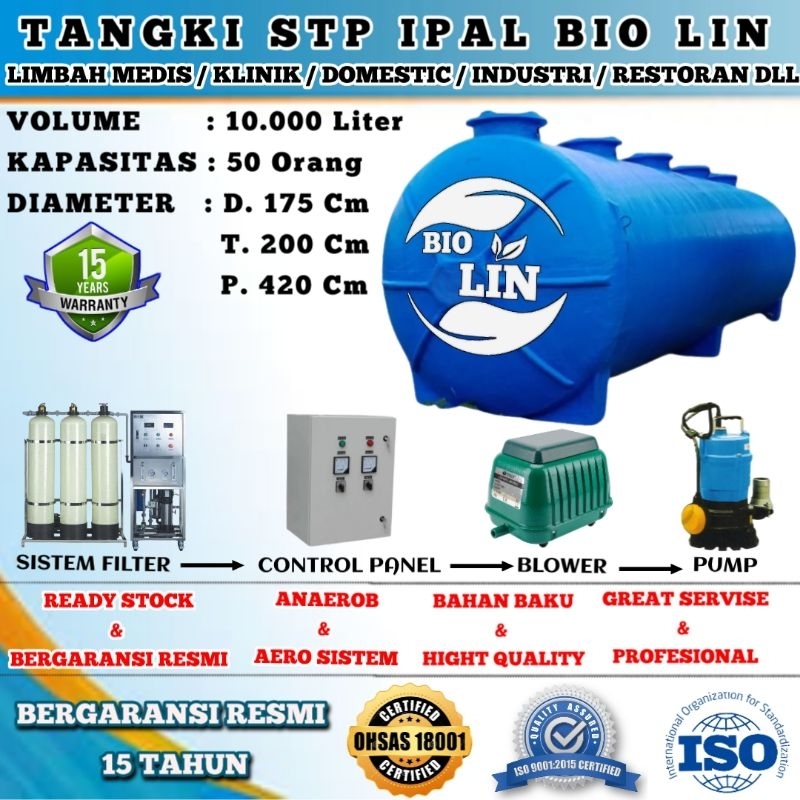 TANGKI STP IPAL 10.000 LITER , IPAL RUMAH SAKIT , IPAL RESTORAN , IPAL DOMESTIC