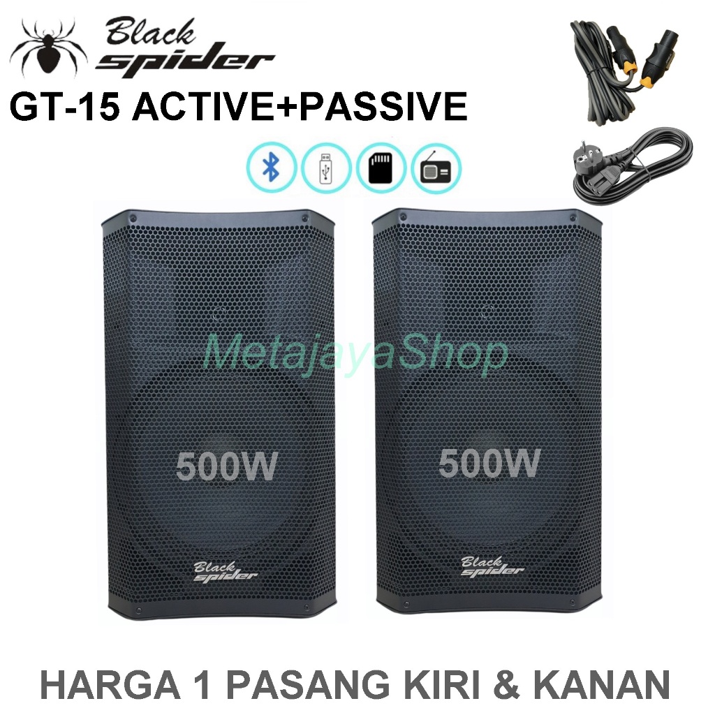 Speaker Active Black Spider GT-15 Professional Speaker Active GT15 Aktif + Pasif 15 Inch