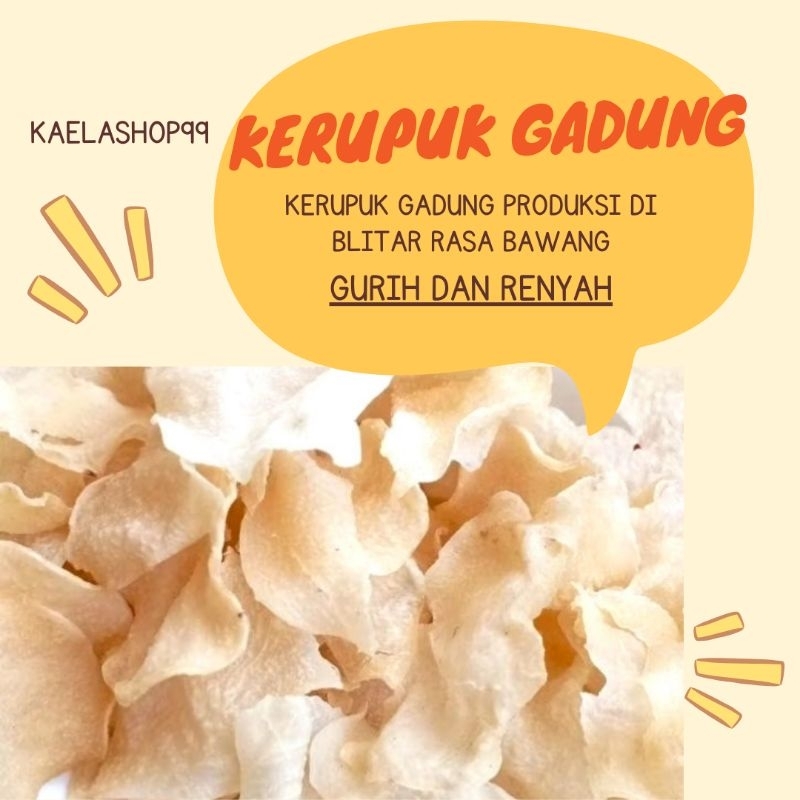 

Kaelashop99 ll Kerupuk gadung kemasan 500gram rasa bawang gurih dan renyah original