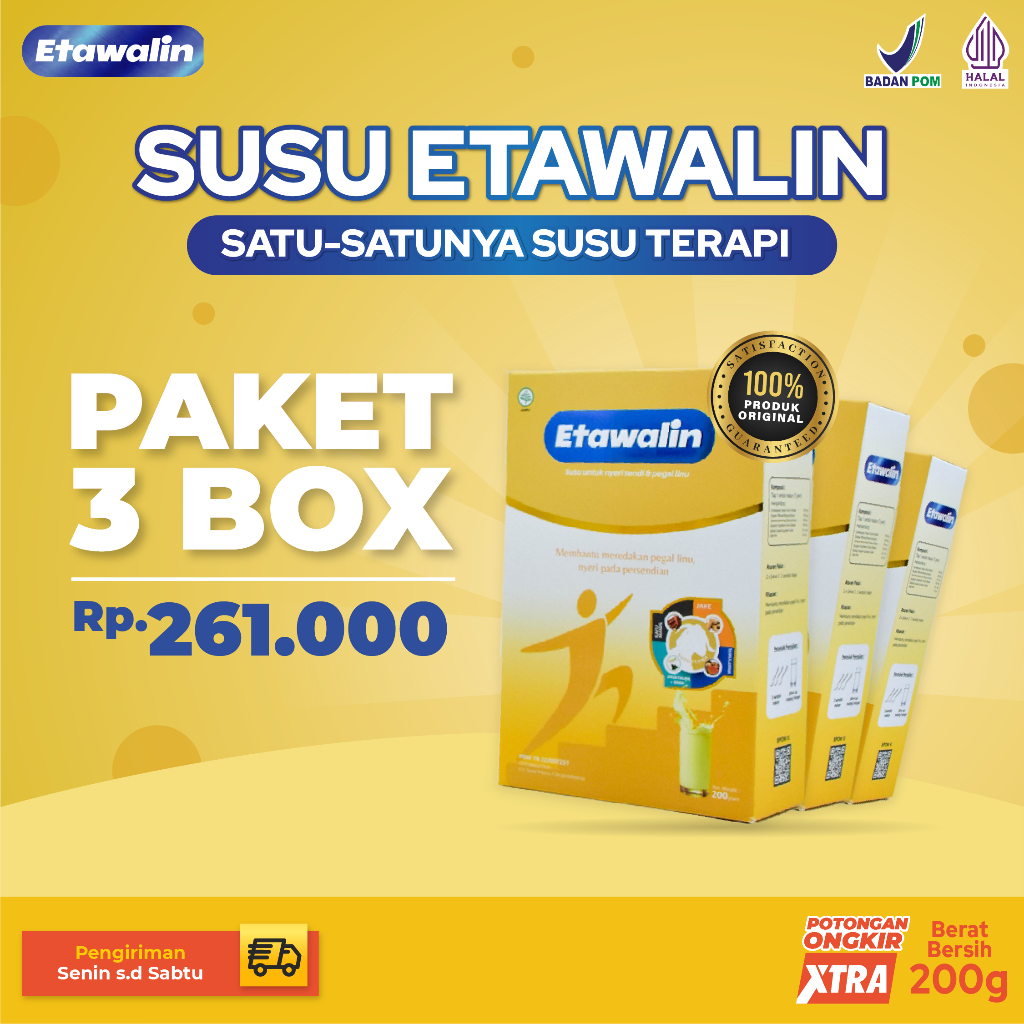 

PAKET (3 BOX) - Etawalin Susu Etawa Herbal Nyeri Sendi 3 Box BPOM HALAL