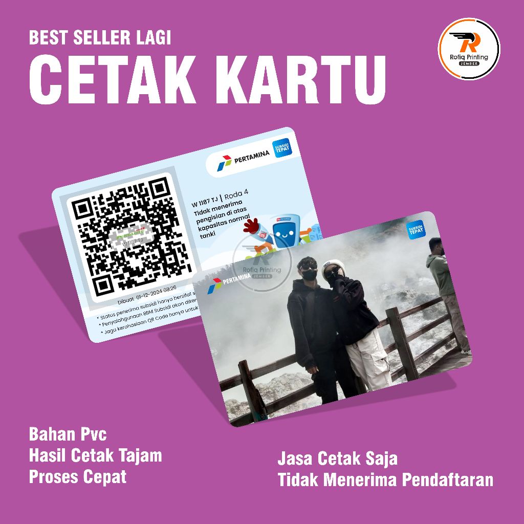 

Kartu Pertamina Bahan Pvc Sehari Jadi Tebal