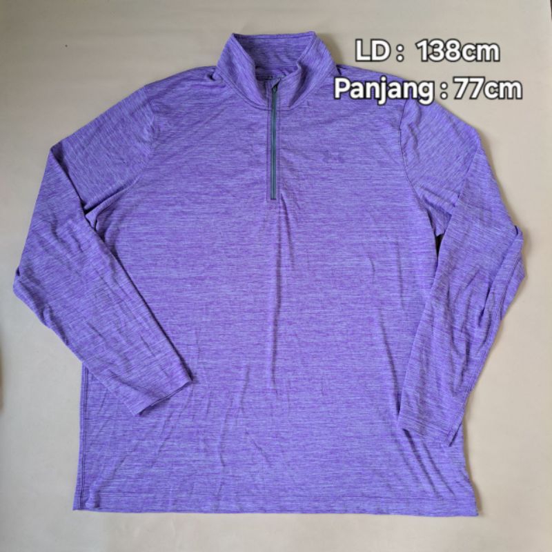 Kaos sweater zipper Olahraga Ungu under armor ori new pl