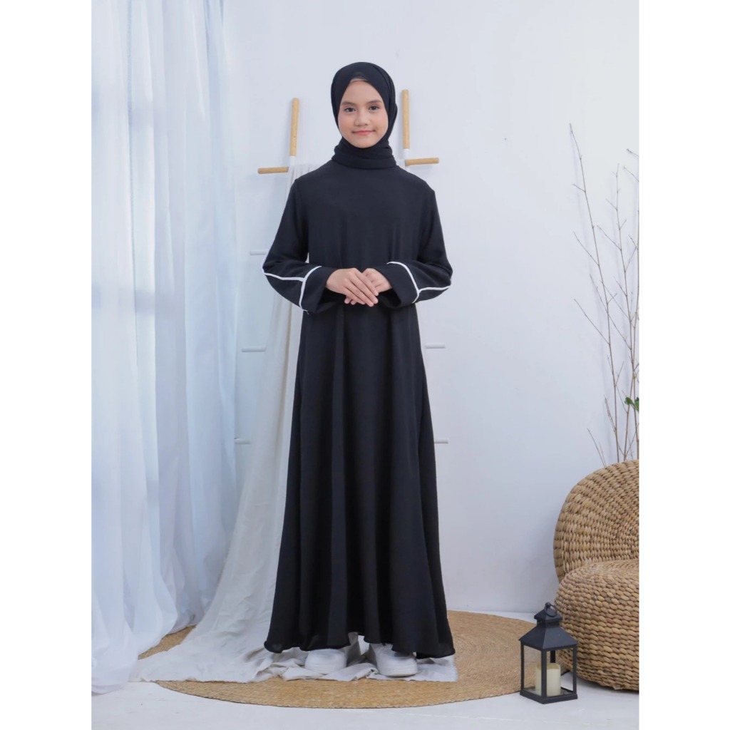 Abaya Madina anak usia 6-15 tahun bahan Crinkel Airflow / abaya remaja tanggung /Gamis Anak Perempua