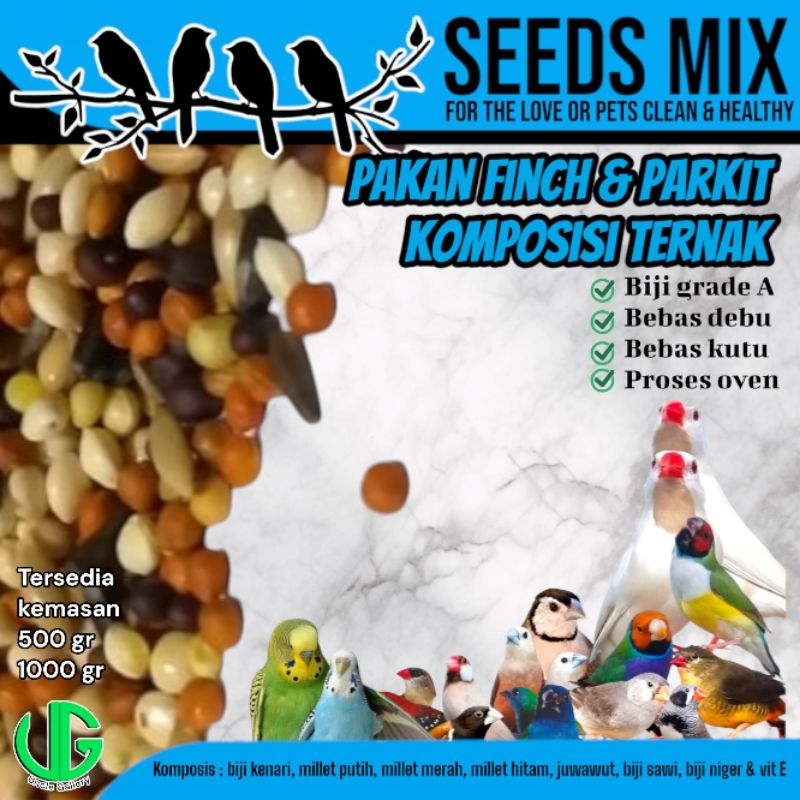 pakan sehat pakan finch gold amadine zf emje owl cordon blue dll &  parkit komposisi ternak SEEDS MI