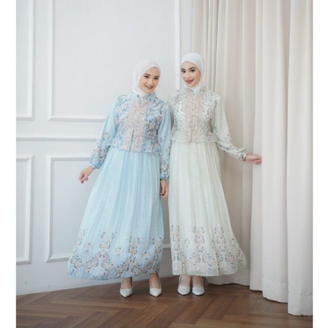 Sabyan Dress |Gamis Lebaran |Dress Lebaran |Dress Motif Bunga |Dress Muslim |Abaya |Kaftan Wanita Pe